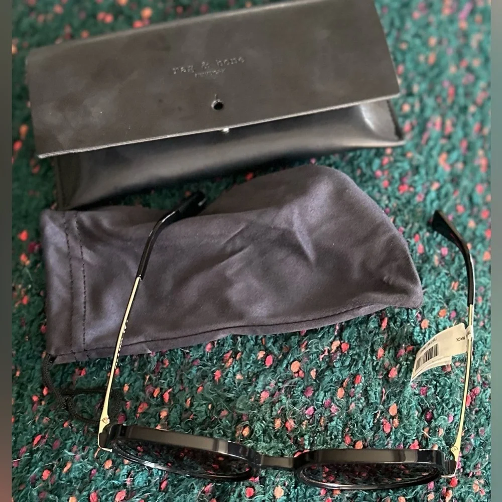 RARE rag & bone 1031/G/S Oversized Round Sunglasses NWT Full Set